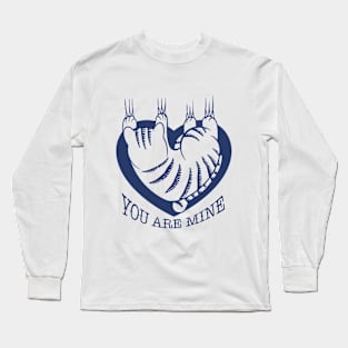 You Are Mine Cat Valentines Day B&W Long Sleeve T-Shirt